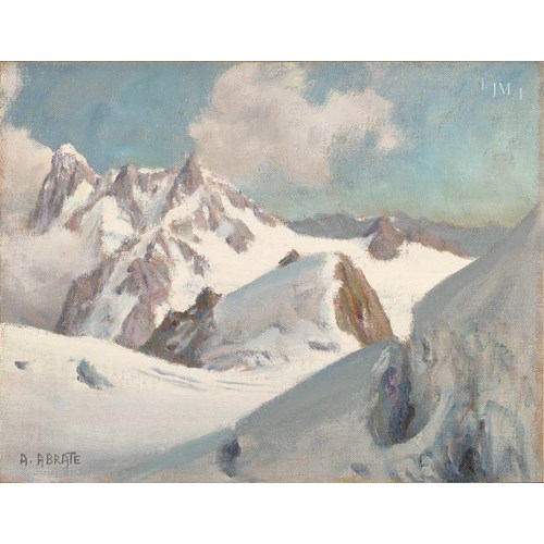 The Grandes Jorasses and the Dent du Géant, Mont Blanc, France.